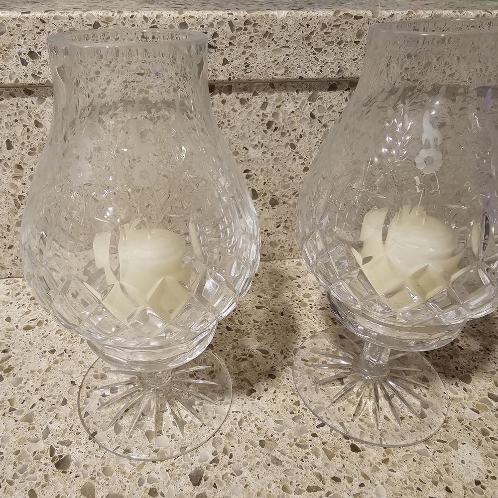 Elegant Clear Glass Hurricane Candle Lamps